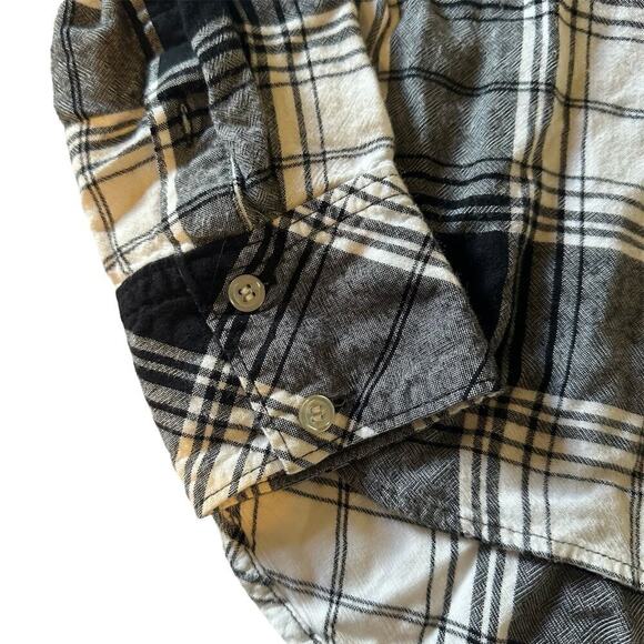 Cloth & Stone Shirt Button Down Plaid Black and White Small - Picture 3 of 7
